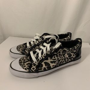 Coach Barrett Leopard Black Patent Leather 6.5B